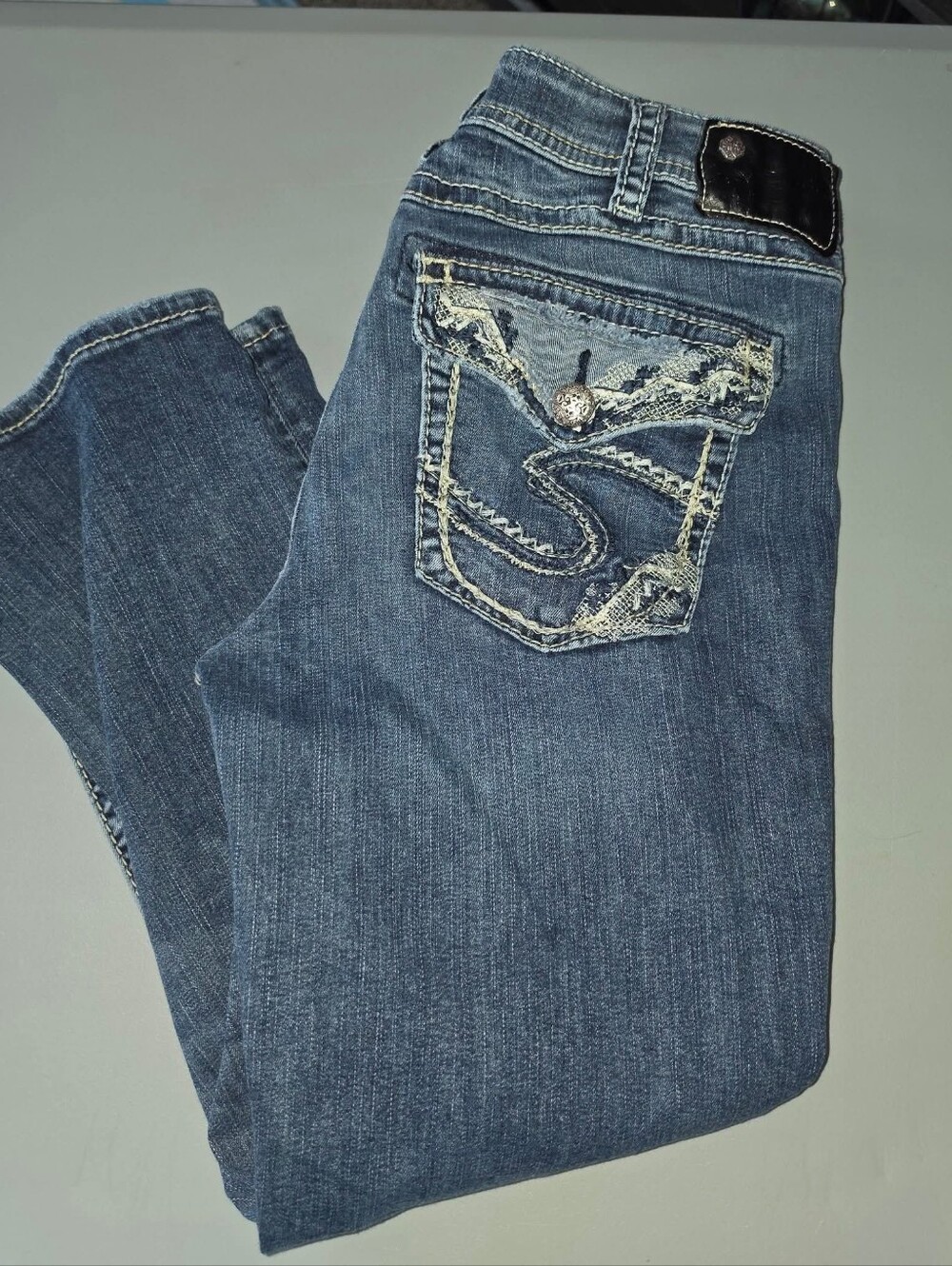Silver Capri Womens 31 Jeans